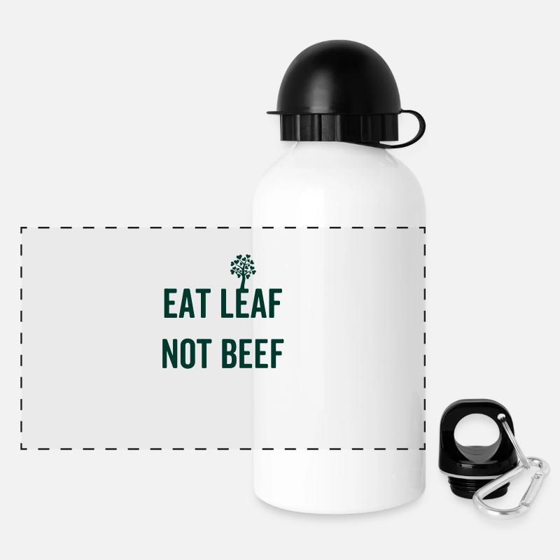 Idée de cadeau de végétarien végétarien - Gourde panoramique avec couvercle 500 ml - blanc