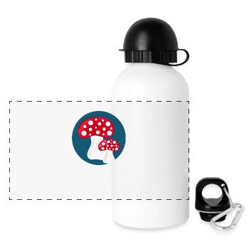 Fliegenpilz, Pilz im Wald Geschenk - Panorama Trinkflasche mit Deckel 500 ml - Weiß - Vorne
