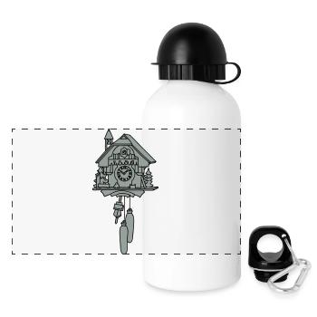 Kuckucksuhr 2 - Panorama Trinkflasche mit Deckel 500 ml - Weiß - Vorne