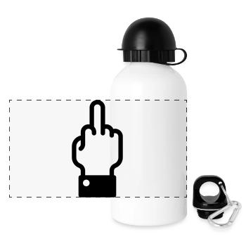 Stinking finger (fuck off / fuck you) - Panoramic Thermal Bottle with Lid 500 ml - white - Front