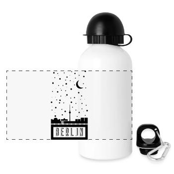 Berlin - Panorama Trinkflasche mit Deckel 500 ml - Weiß - Vorne