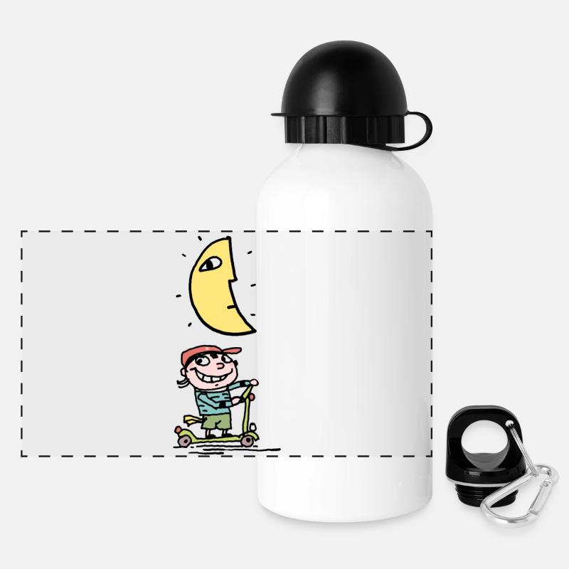 Charly and the Moon - Panoramic Thermal Bottle with Lid 500 ml - white
