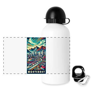 Monterrey Mexico City Travel Design - Panoramic Thermal Bottle with Lid 500 ml - white - Front