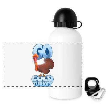 Conception de dessins animés Go Cold Turkey - Gourde panoramique avec couvercle 500 ml - blanc - Devant