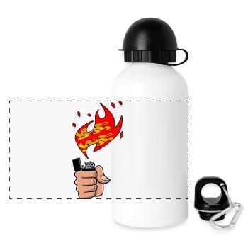 Normandie Feuerzeug Pride Region Normandie - Panorama Trinkflasche mit Deckel 500 ml - Weiß - Vorne