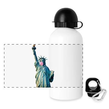 Statue of Liberty Chews Bubblegum - Panoramic Thermal Bottle with Lid 500 ml - white - Front