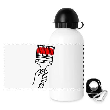 Maler - Panorama Trinkflasche mit Deckel 500 ml - Weiß - Vorne