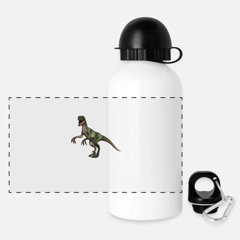 Velociraptor dinosaurs 4 - Panoramic Thermal Bottle with Lid 500 ml - white