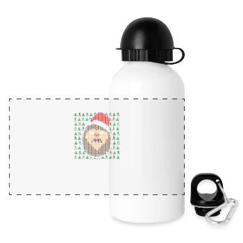 Ugly Christmas BIGFOOT Tannenbaum Wald Weihnachten - Panorama Trinkflasche mit Deckel 500 ml - Weiß - Vorne