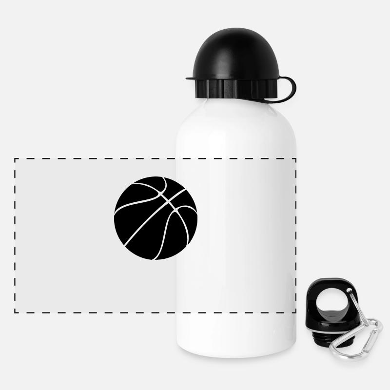 Basketball - Panorama Trinkflasche mit Deckel 500 ml - Weiß