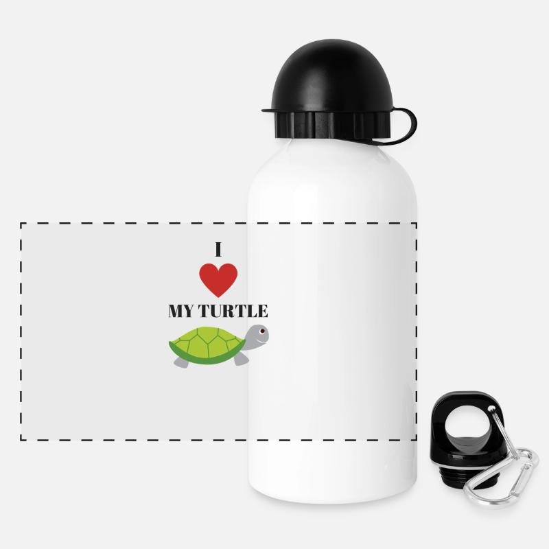 Turtle - Panorama Trinkflasche mit Deckel 500 ml - Weiß