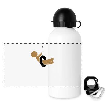 Child sitting on a swing - Panoramic Thermal Bottle with Lid 500 ml - white - Front
