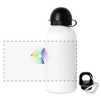 abstrakte punkte - Panorama Trinkflasche mit Deckel 500 ml - Weiß - Vorne