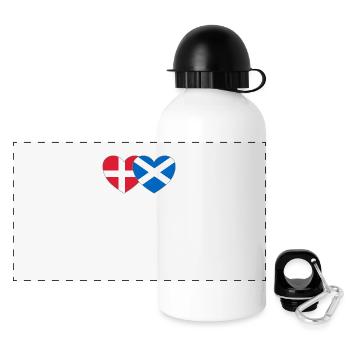 Denmark Scotland Flag Heart - Panoramic Thermal Bottle with Lid 500 ml - white - Front