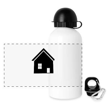 Bauherren Architekt Eigenheim Häuser Immobilie - Panorama Trinkflasche mit Deckel 500 ml - Weiß - Vorne