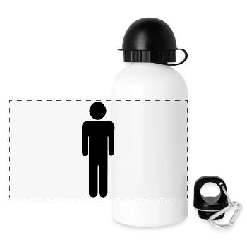 Man - toilet - pictogram - Toilet sign - Panoramic Thermal Bottle with Lid 500 ml - white - Front