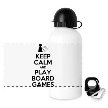Keep Calm - Board Games - Panoramic Thermal Bottle with Lid 500 ml - white - Front