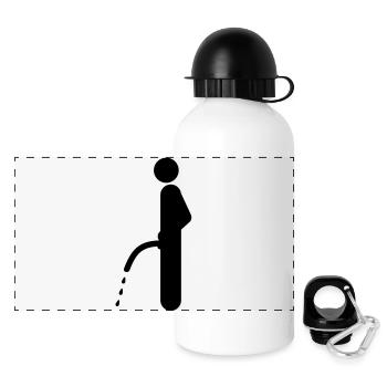 wc pimmel pisser - Panorama Trinkflasche mit Deckel 500 ml - Weiß - Vorne