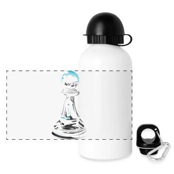 Schach Bauer Pawn Schachspieler Logo Schachverein - Panorama Trinkflasche mit Deckel 500 ml - Weiß - Vorne