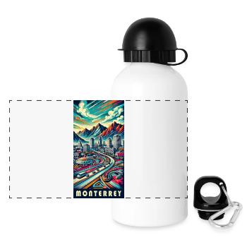 Monterrey Mexiko Stadt Reise Design - Panorama Trinkflasche mit Deckel 500 ml - Weiß - Vorne
