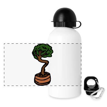Small Tree Bonsai - Panoramic Thermal Bottle with Lid 500 ml - white - Front