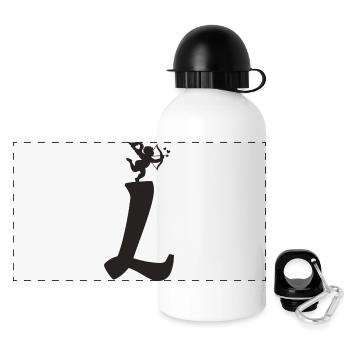 L - Panorama Trinkflasche mit Deckel 500 ml - Weiß - Vorne