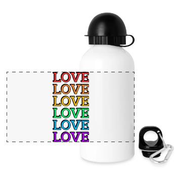 Amour 6 couleurs arc-en-ciel gay pride - Gourde panoramique avec couvercle 500 ml - blanc - Devant