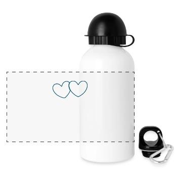 blue heart valentine's day - Panoramic Thermal Bottle with Lid 500 ml - white - Front