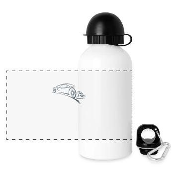 voiture de sport - Gourde panoramique avec couvercle 500 ml - blanc - Devant