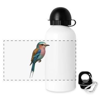 Lilac Bird – tropical & dreamlike - Panoramic Thermal Bottle with Lid 500 ml - white - Front