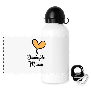 BONNE FÊTE MAMAN - Gourde panoramique avec couvercle 500 ml - blanc - Devant