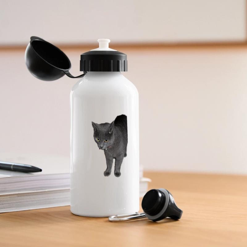 Cat black grey Panoramic Thermal Bottle with Lid 500 ml