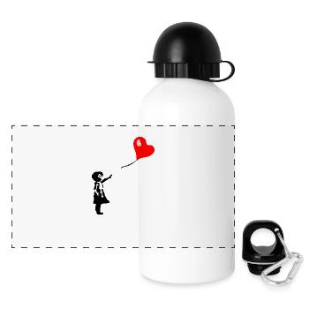 Enfant avec le coeur - Gourde panoramique avec couvercle 500 ml - blanc - Devant