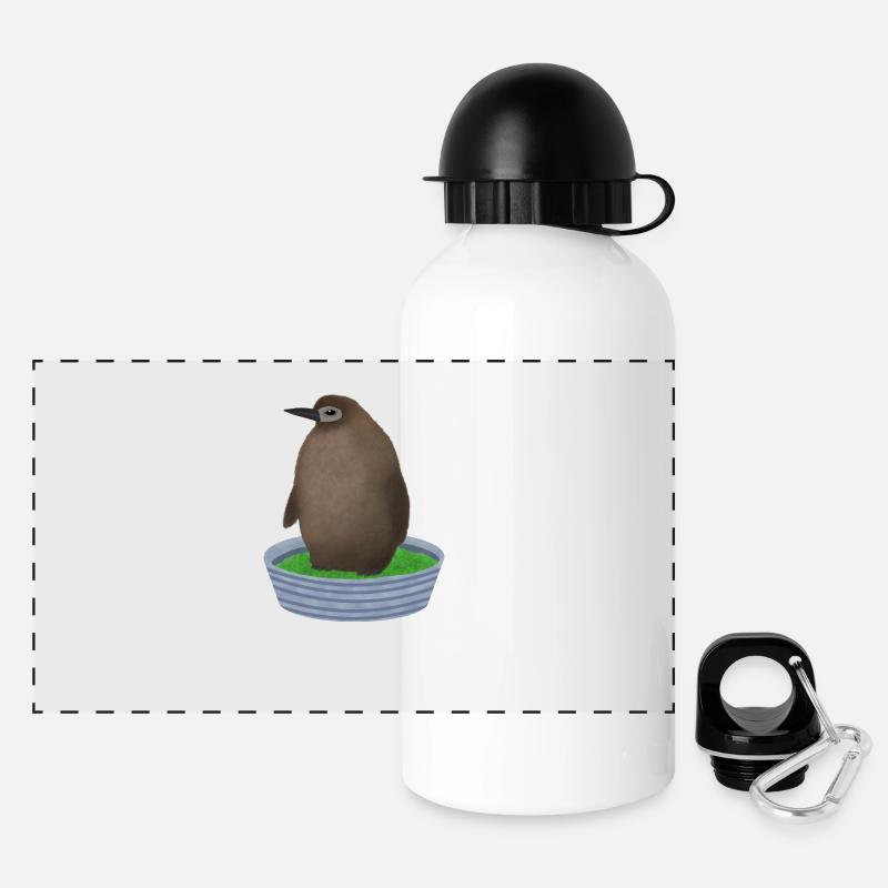 Pesto-Pinguin - Panorama Trinkflasche mit Deckel 500 ml - Weiß