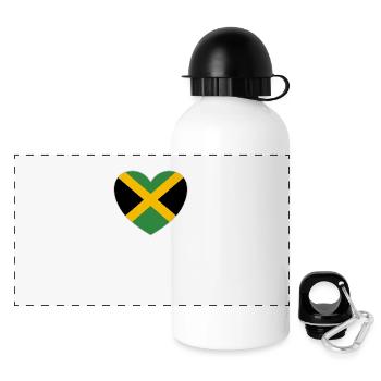 Jamaika Flagge Herz - Panorama Trinkflasche mit Deckel 500 ml - Weiß - Vorne