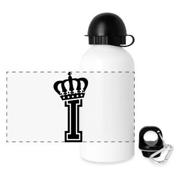 Letter I - Panoramic Thermal Bottle with Lid 500 ml - white - Front