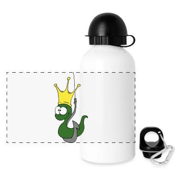 Le roi de la pêche - Gourde panoramique avec couvercle 500 ml - blanc - Devant