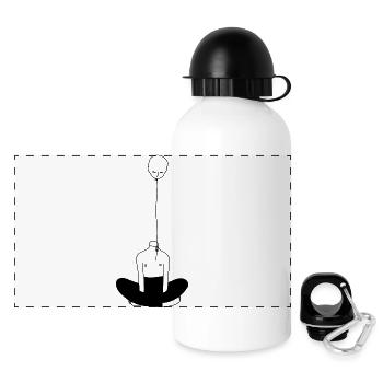Kopf - Ballon - Panorama Trinkflasche mit Deckel 500 ml - Weiß - Vorne