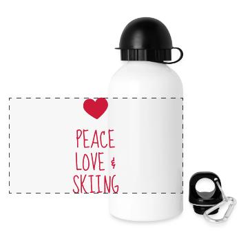 Skifahren Skifahrer Sport Ski Spieler - Panorama Trinkflasche mit Deckel 500 ml - Weiß - Vorne