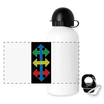 Bunte Pfeile - Panorama Trinkflasche mit Deckel 500 ml - Weiß - Vorne