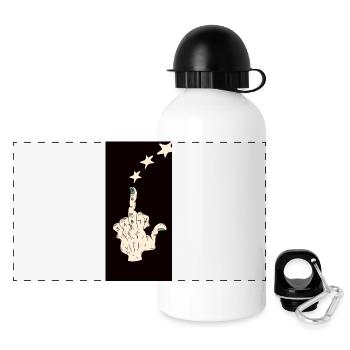 Mittelfinger Liebe - Panorama Trinkflasche mit Deckel 500 ml - Weiß - Vorne