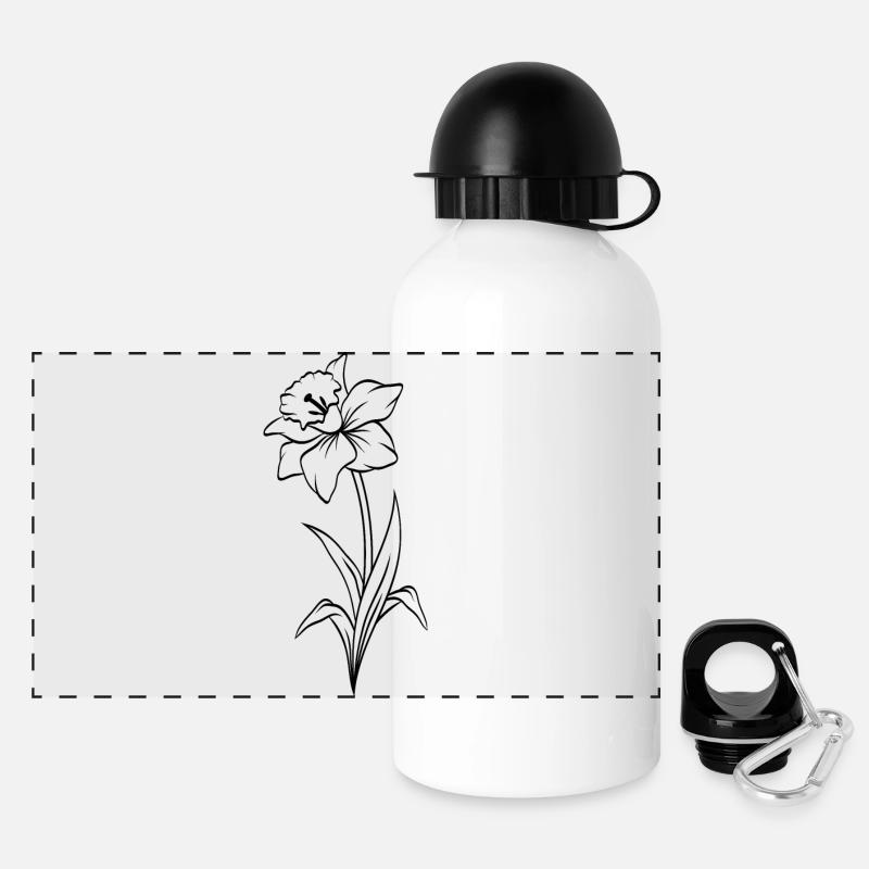 Narcissus - Panoramic Thermal Bottle with Lid 500 ml - white
