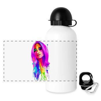 Lady 70's Retro - Panoramic Thermal Bottle with Lid 500 ml - white - Front
