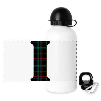 Monogram i Scottish tartan - Panoramic Thermal Bottle with Lid 500 ml - white - Front