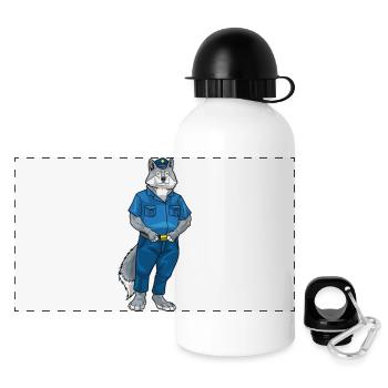 Wolf Policier Police - Gourde panoramique avec couvercle 500 ml - blanc - Devant