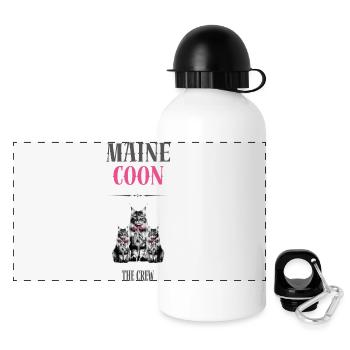 Maine Coon - The crew - Panoramic Thermal Bottle with Lid 500 ml - white - Front