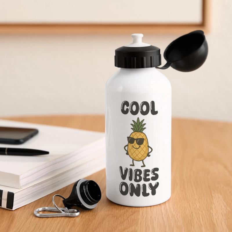 ananas comic Panorama Trinkflasche mit Deckel 500 ml