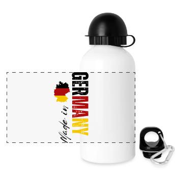 Fabriqué en Allemagne, conception verticale - Gourde panoramique avec couvercle 500 ml - blanc - Devant