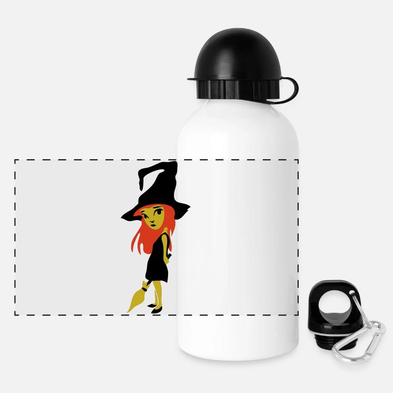 petite sorcière - Gourde panoramique avec couvercle 500 ml - blanc