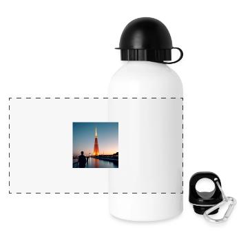 Lueur urbaine sur le fleuve - Gourde panoramique avec couvercle 500 ml - blanc - Devant